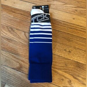 TCK Blue and White Performance Athletic Socks